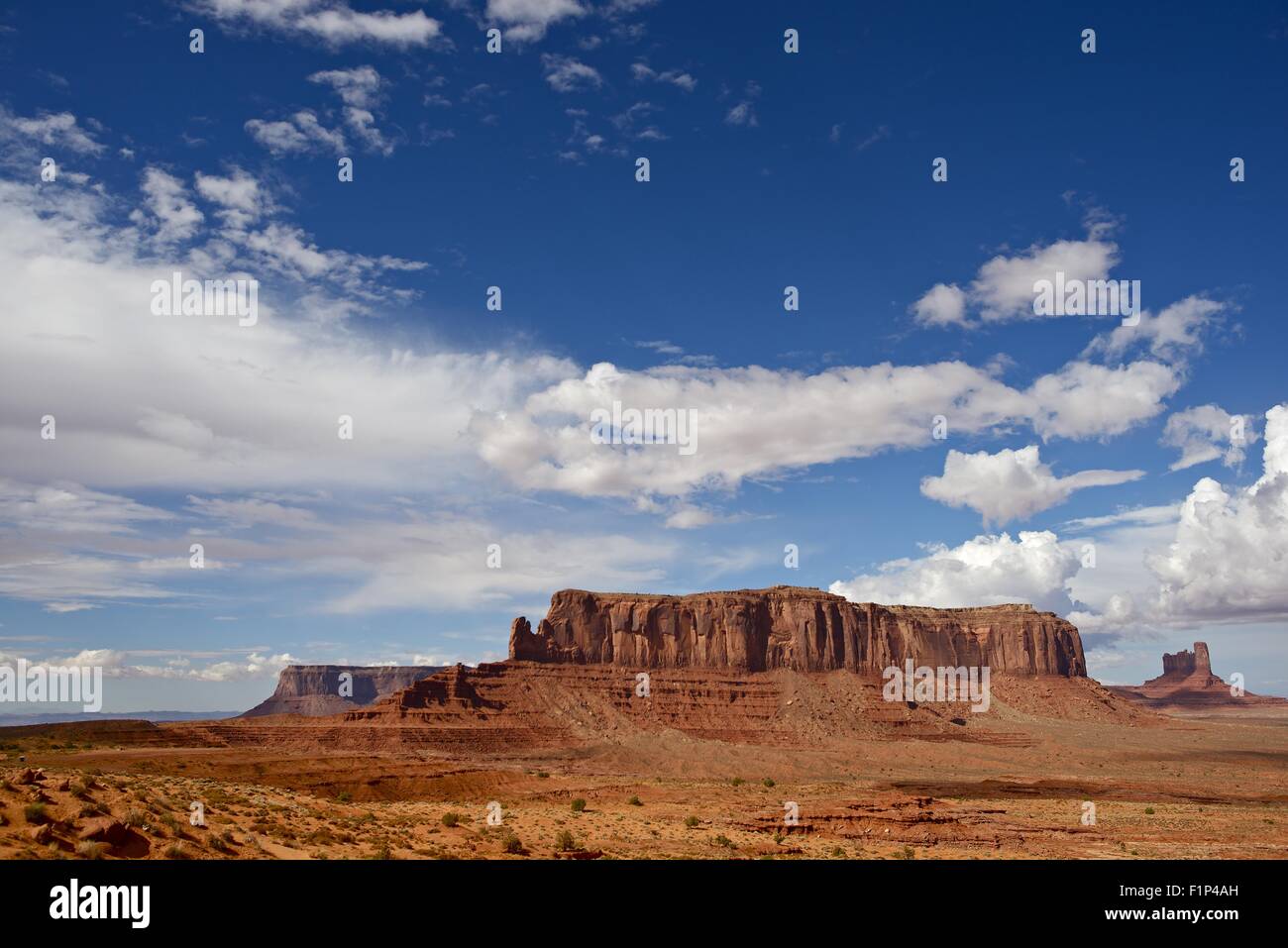 Arizona Monument Valley - Stati Uniti d'America. Il Monument Valley Navajo Tribal Park. Panorama estivo. La fotografia naturalistica coll Foto Stock