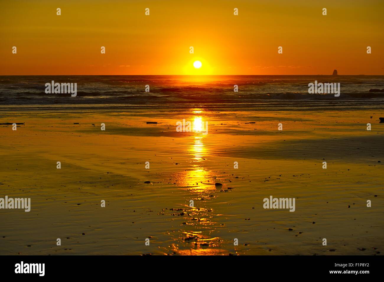 L'oceano al tramonto - Oceano Pacifico Costo del tramonto. Stato di Washington Stati Uniti d'America. Natura raccolta di fotografie. Foto Stock