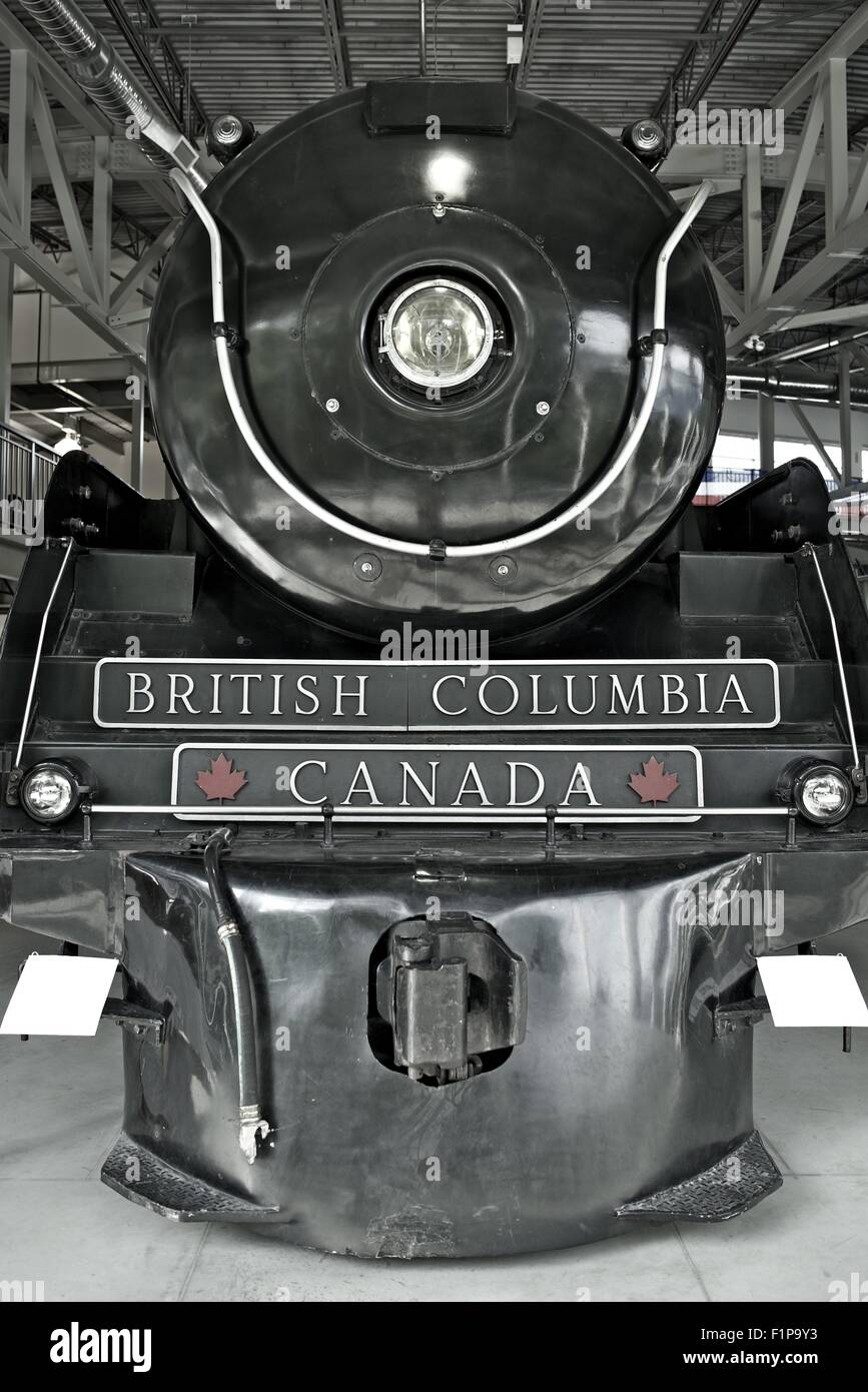 Royal Hudson 2860 locomotiva a vapore in Squamish British Columbia Railroad Museum. Canadian Railroad Raccolta foto. Locom vapore Foto Stock