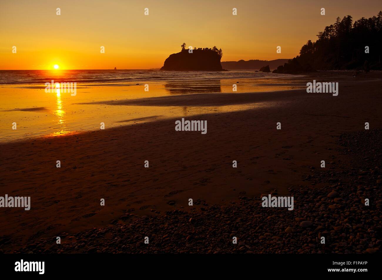A nord-ovest del Pacifico tramonto sull'oceano e la spiaggia. Natura raccolta di fotografie. Foto Stock