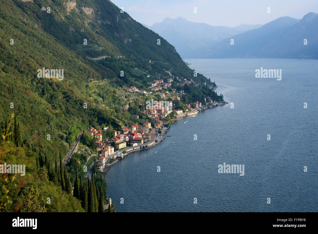 Vista aerea Fumelatte Lago di Como lombardia italia Foto Stock
