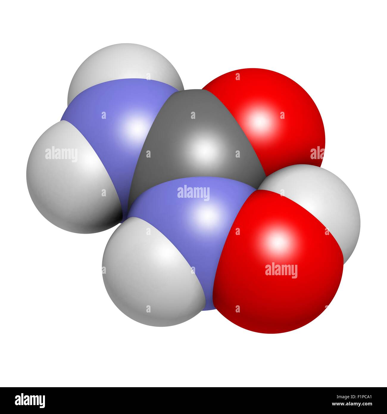 Idrossicarbammide cancro farmaco molecola atomi sono rappresentati come sfere con i tradizionali colori: idrogeno (bianco) carbon Foto Stock