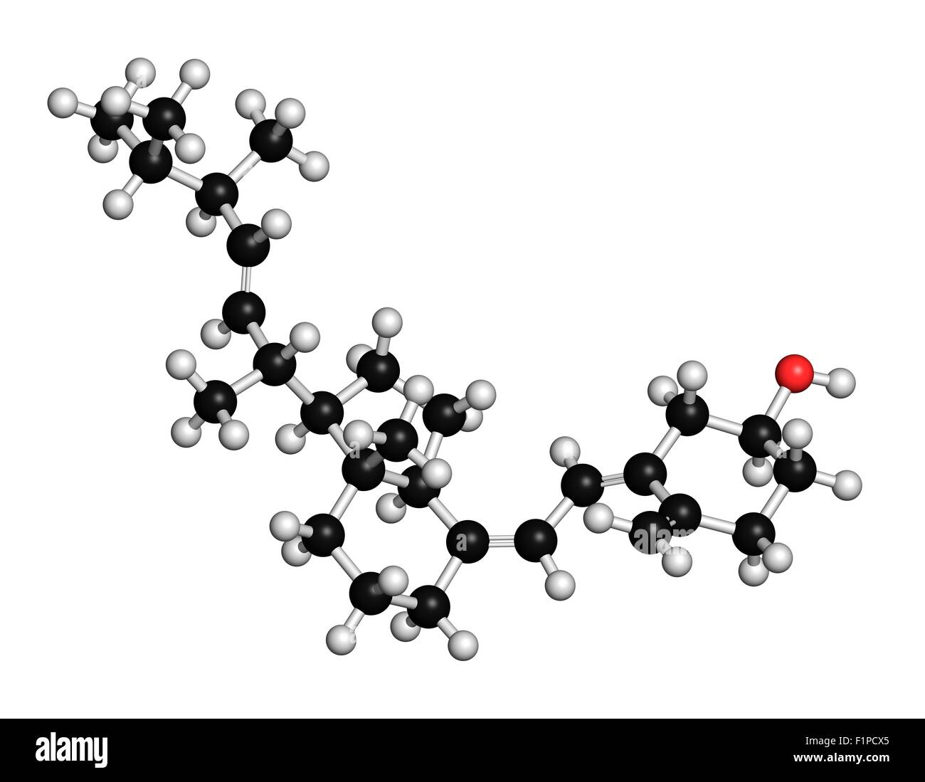 Ergocalciferol (vitamina D2) molecola atomi sono rappresentati come sfere con i tradizionali colori: idrogeno (bianco) carbon Foto Stock