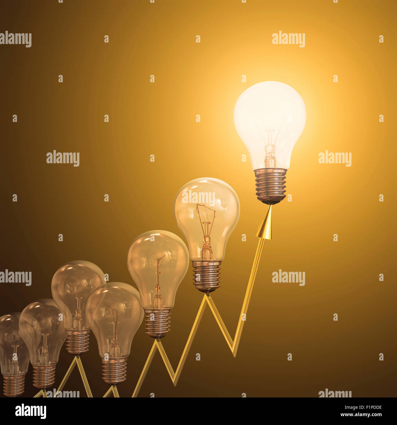 Lampadine elettriche, computer illustrazione. Foto Stock