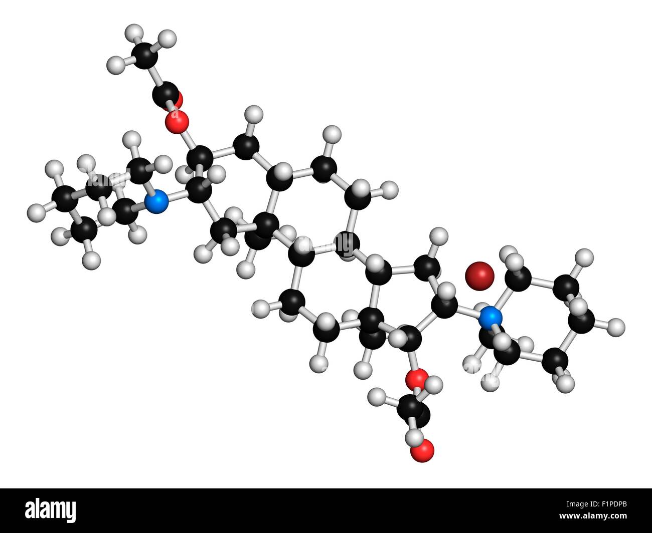 Il vecuronio bromuro miorilassante farmaco (agente paralizzante) utilizzato in anestesia ma anche in iniezione letale cocktail atomi sono Foto Stock