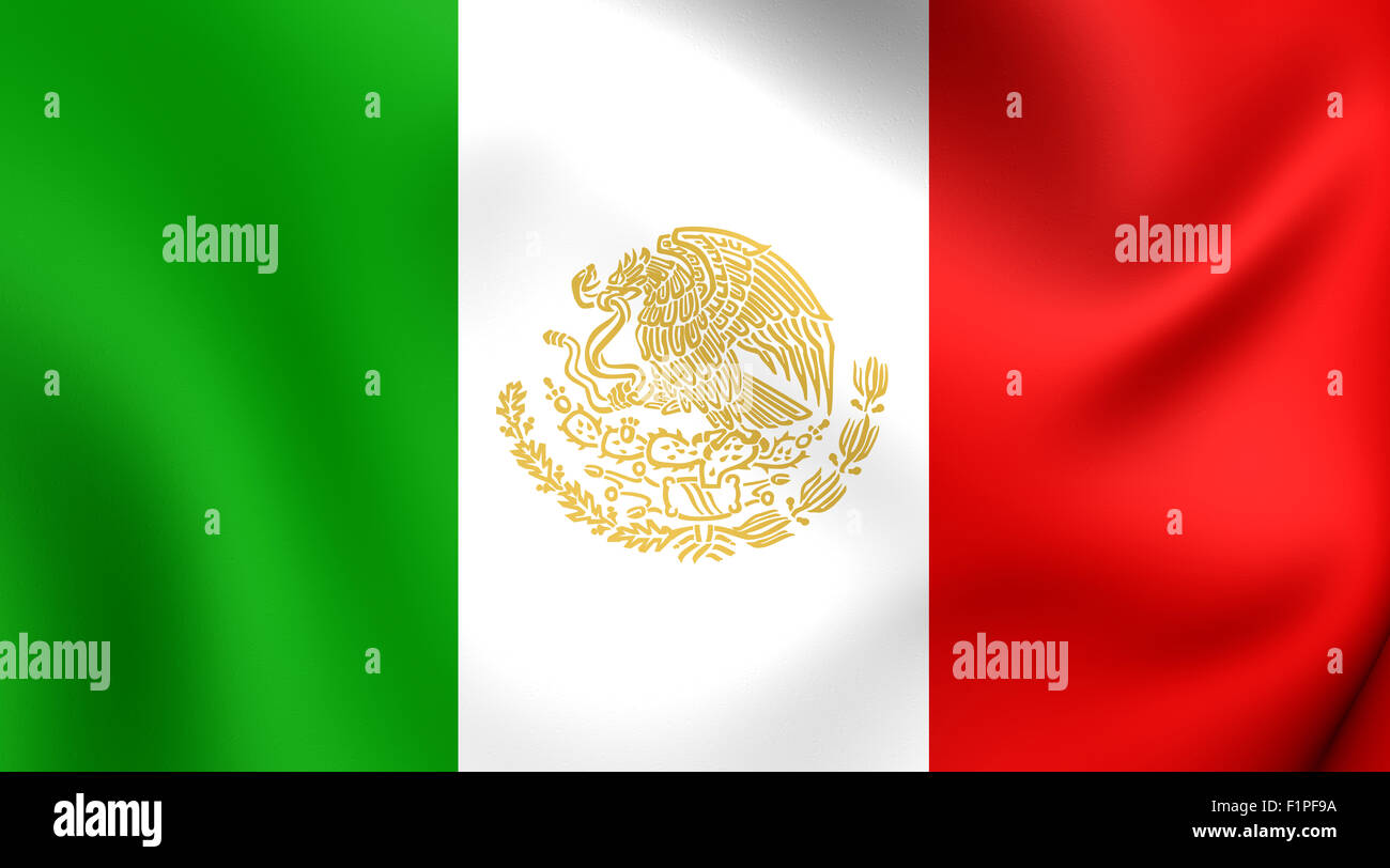 Bandiera del Messico. Close up. Foto Stock