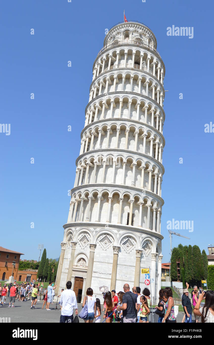 Torre pendente di Pisa Foto Stock