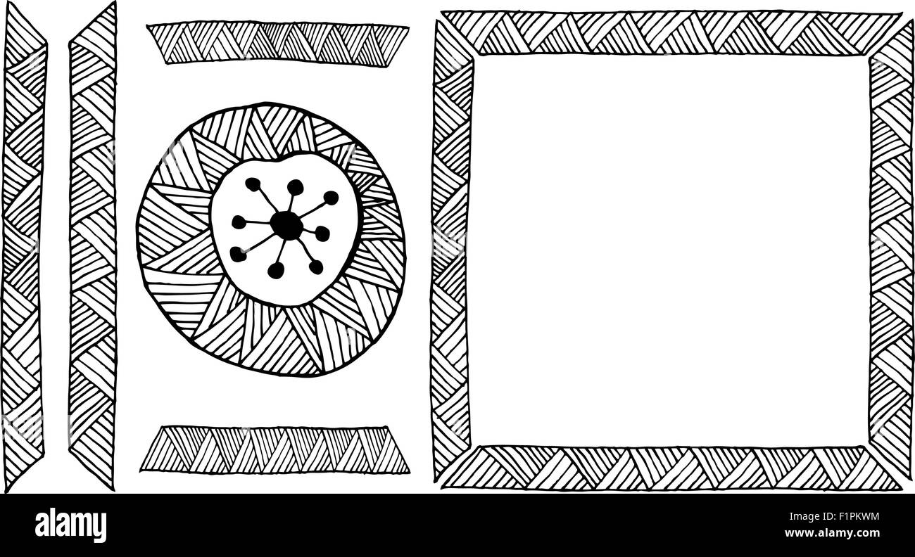 Di etnia africana di fatti a mano elemento ornamento illustrazione vettoriale Illustrazione Vettoriale