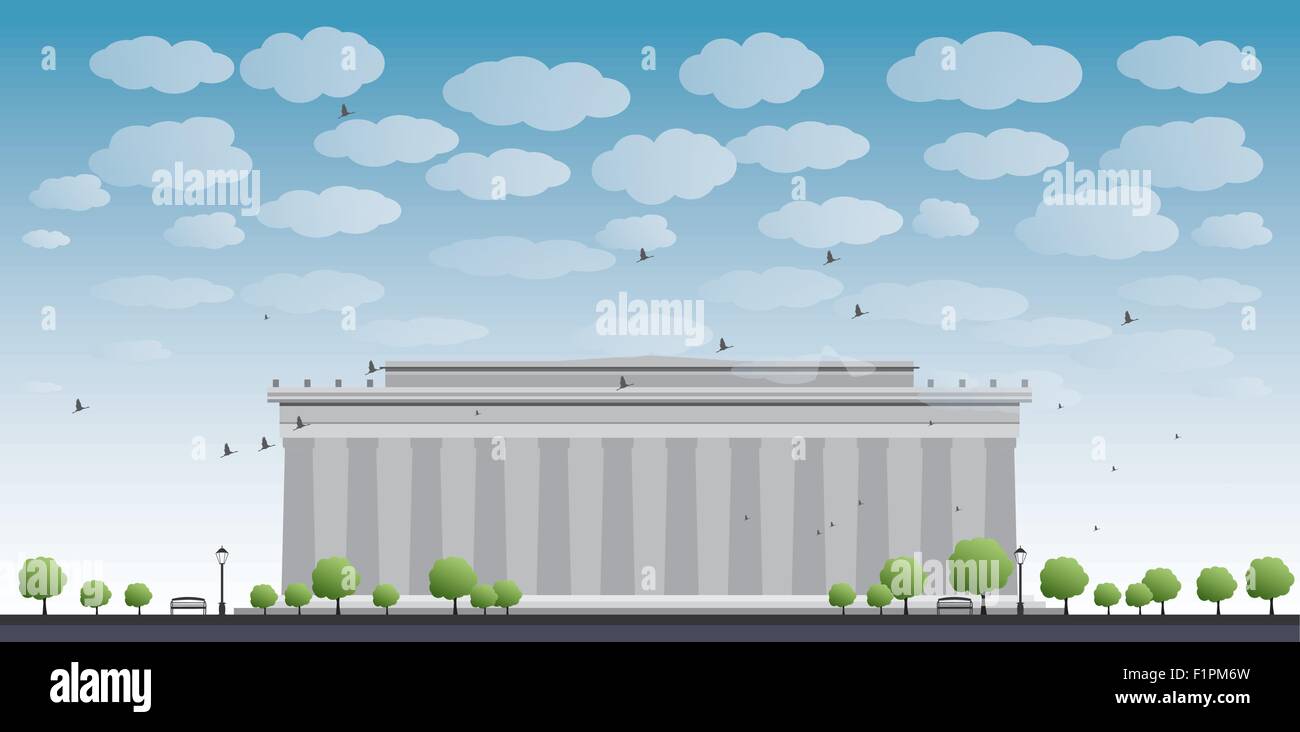 Abramo Lincoln Memorial a Washington DC USA illustrazione vettoriale Illustrazione Vettoriale