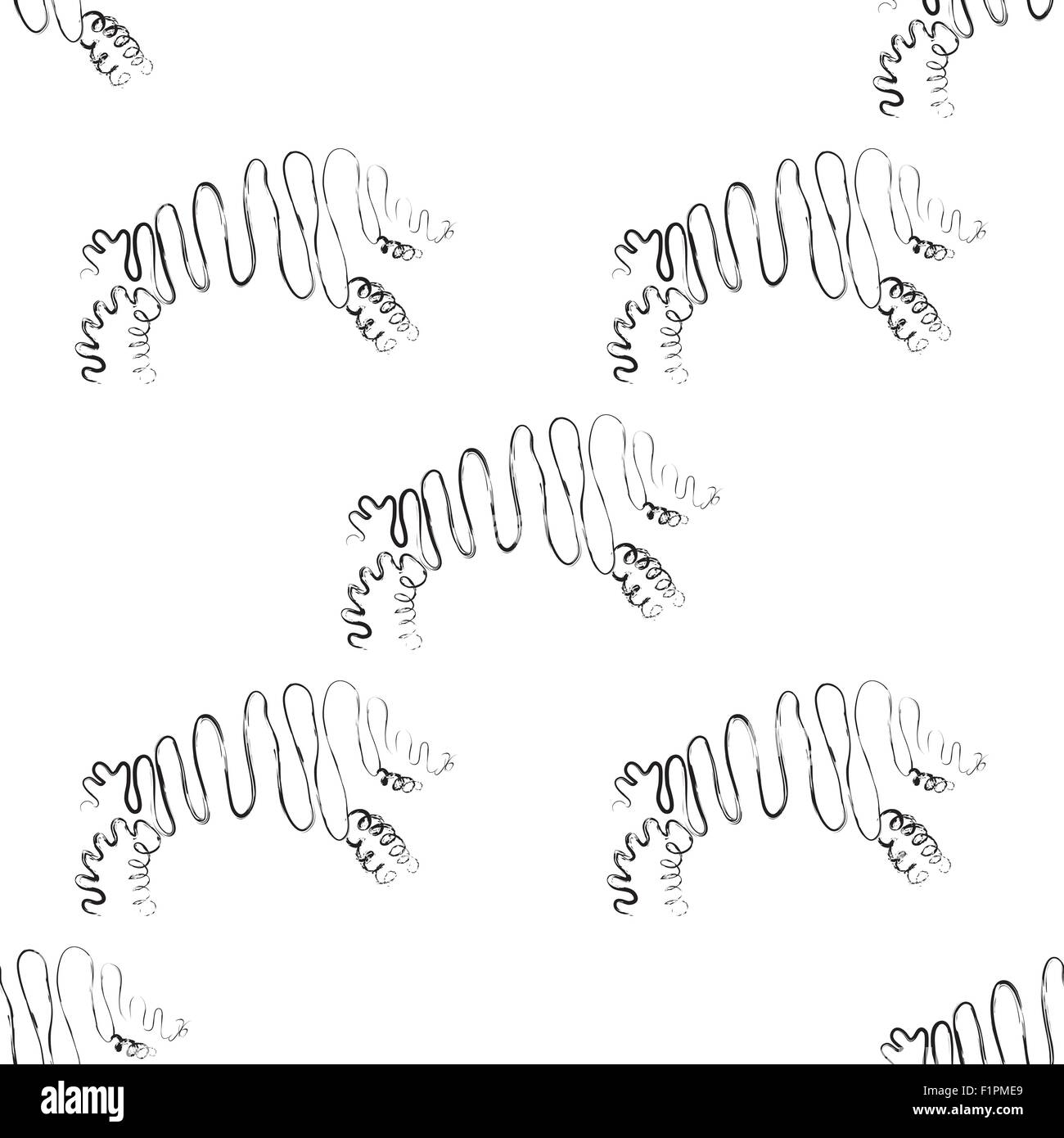 Cinghiale pattern perfetta illustrazione vettoriale nei colori bianco e nero Illustrazione Vettoriale
