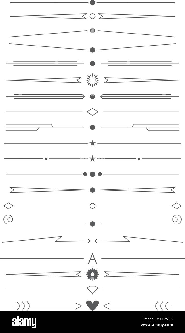 Set di vettore di semplici elementi di design e decor di pagina Illustrazione Vettoriale