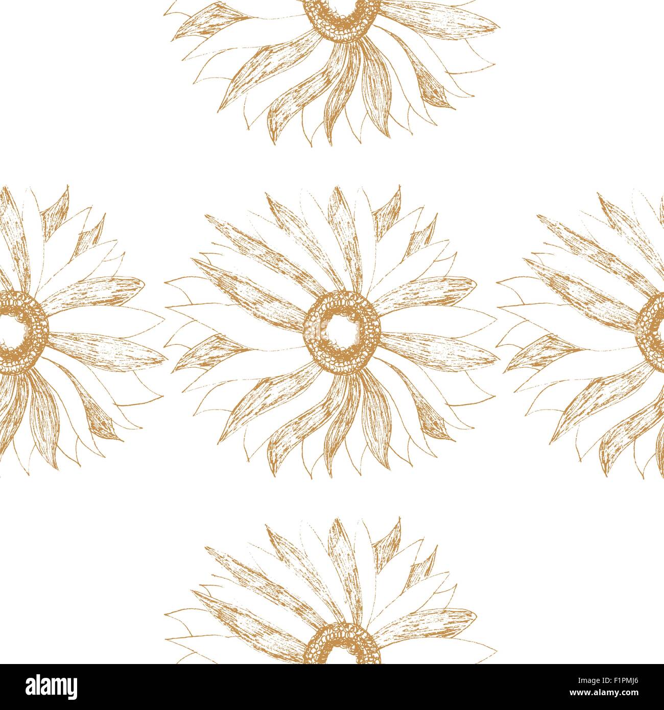 Seamless pattern vintage con graziosi fiori illustrazione vettoriale Illustrazione Vettoriale