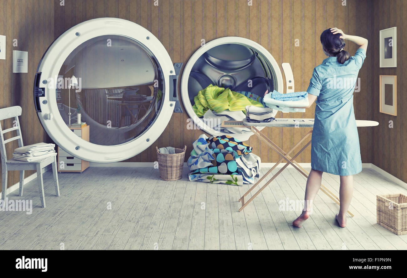 La donna e il grande nello stato di Washington Concetto creativo Foto Stock