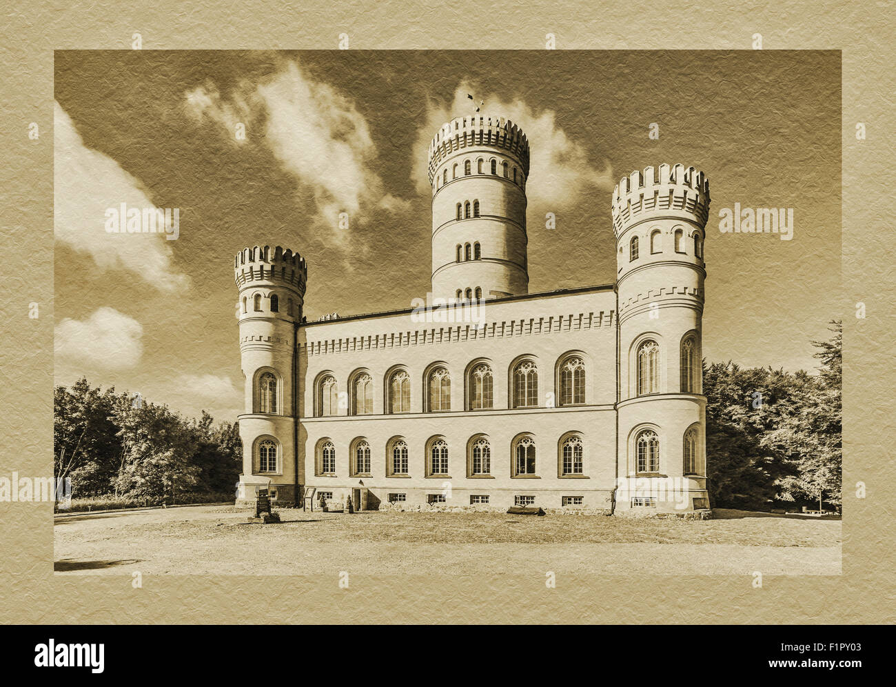 Il Granitz Hunting Lodge, Ruegen Isola, County Vorpommern-Ruegen, Meclemburgo-Pomerania Occidentale, Germania, Europa Foto Stock