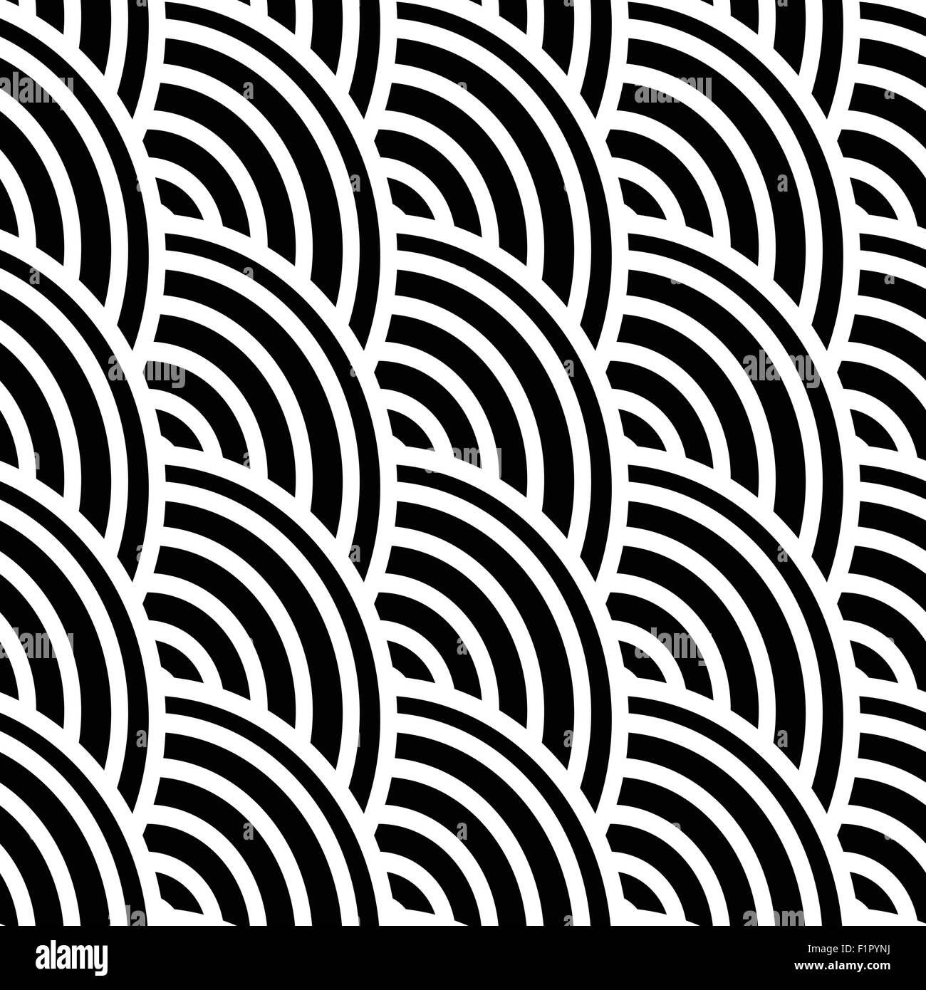 In bianco e nero di linee curve in una perfetta pattern . Illustrazione Vettoriale