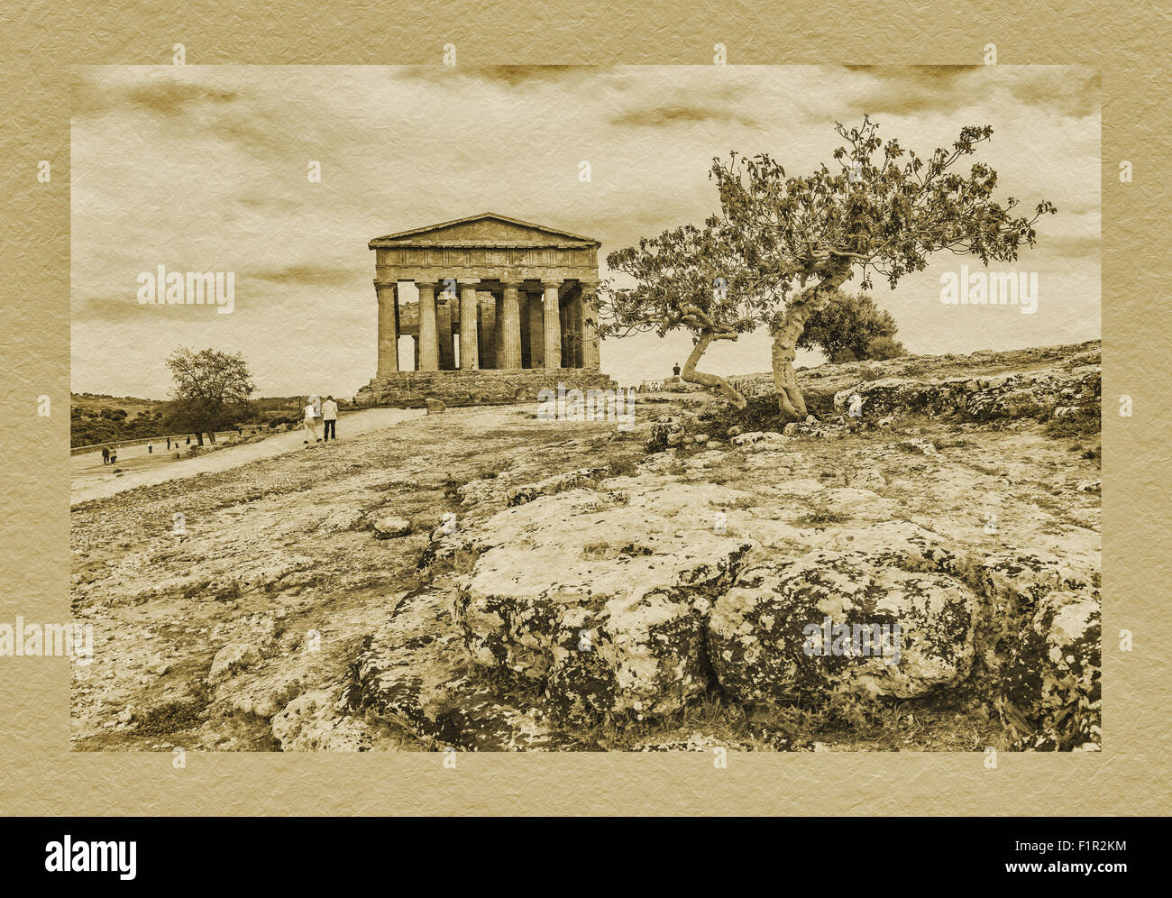 Il Tempio della Concordia appartiene ai siti archeologici di Agrigento e la Valle dei Templi, Sicilia, Italia, Europa Foto Stock