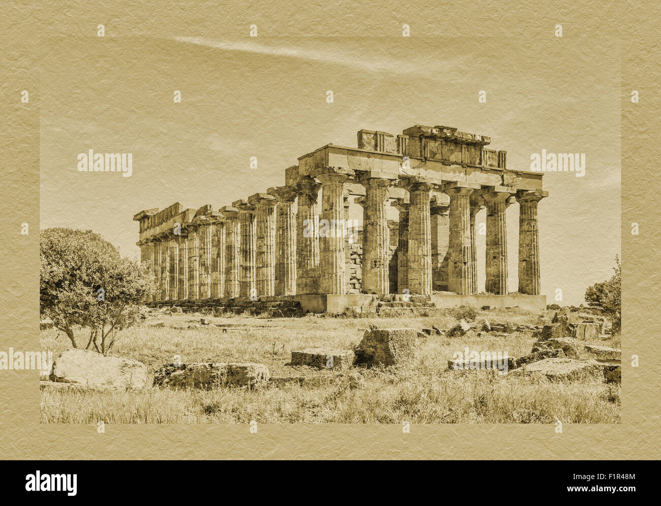 Il Tempio di Hera appartiene ai siti archeologici di Selinunte, provincia di Trapani Castelvetrano, Sicilia, Italia, Europa Foto Stock