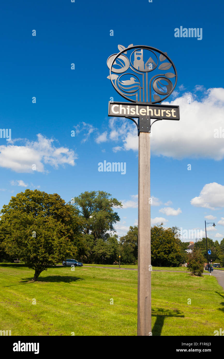 Segno di villaggio, Chislehurst, Kent, Greater London Borough of Bromley, Regno Unito Foto Stock