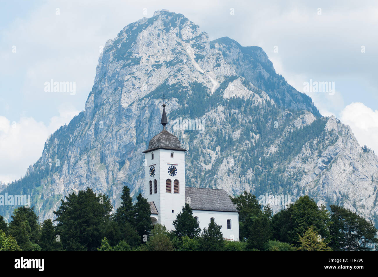 Johannesberg cappella nel villaggio di traunkirchen sul lago Traunsee, Salzkammergut, Austria Foto Stock