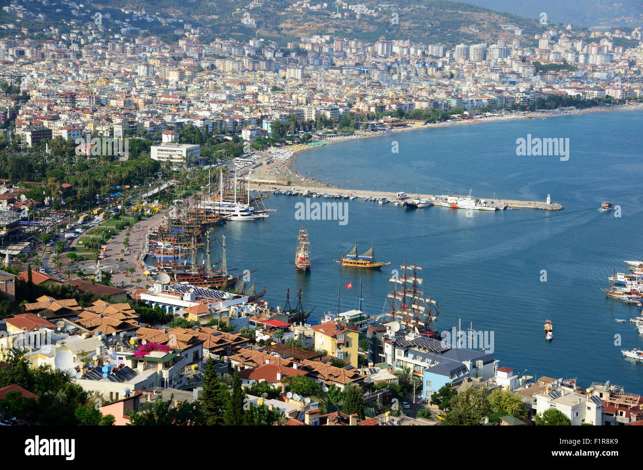 Vista del porto di Alanya, Turchia Foto Stock