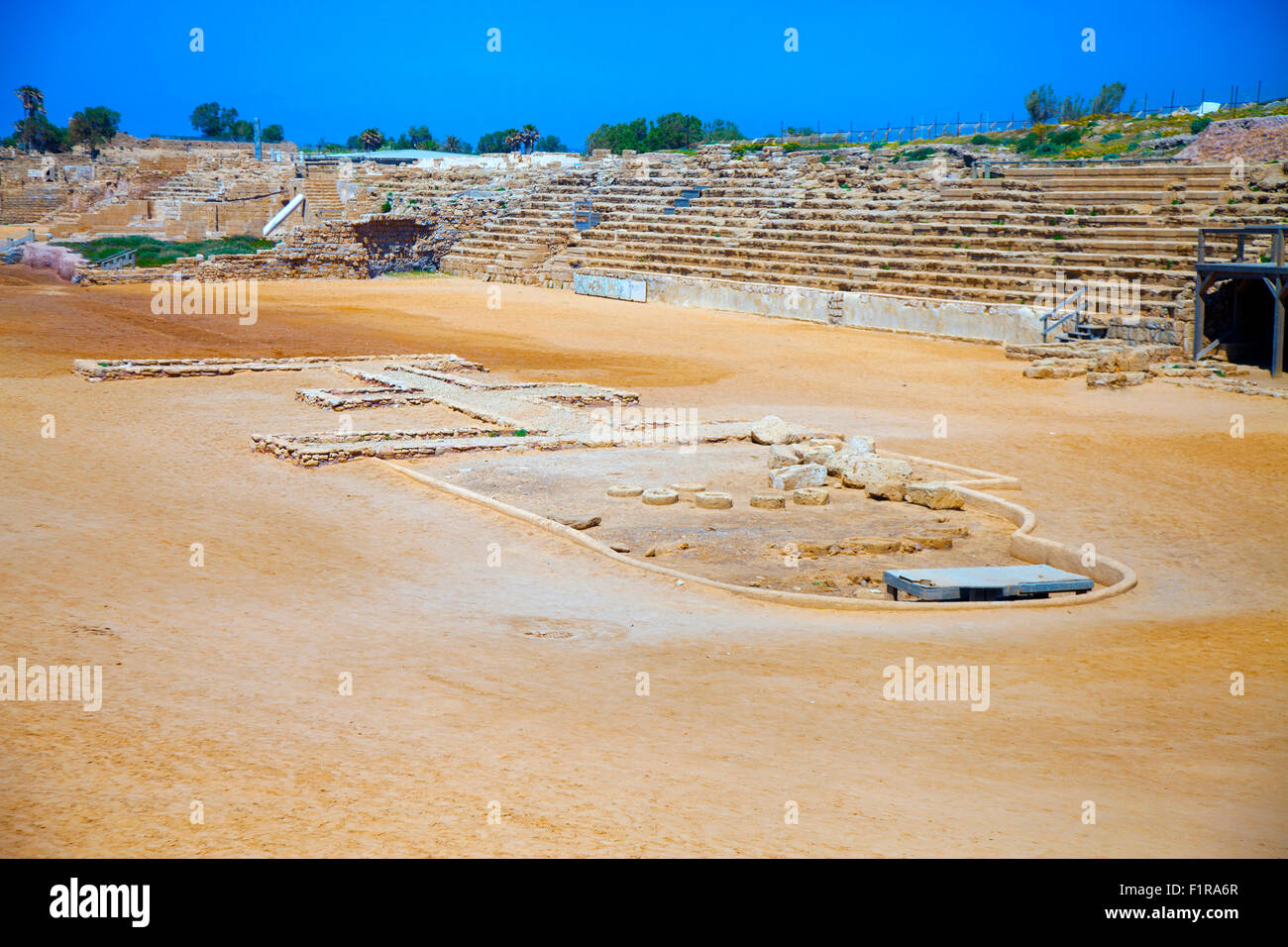 Dai tempi degli antichi romani ippodromo in Cesarea, Israele Foto Stock