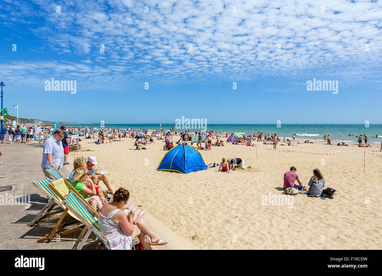 La spiaggia di Bournemouth Dorset, England, Regno Unito Foto Stock