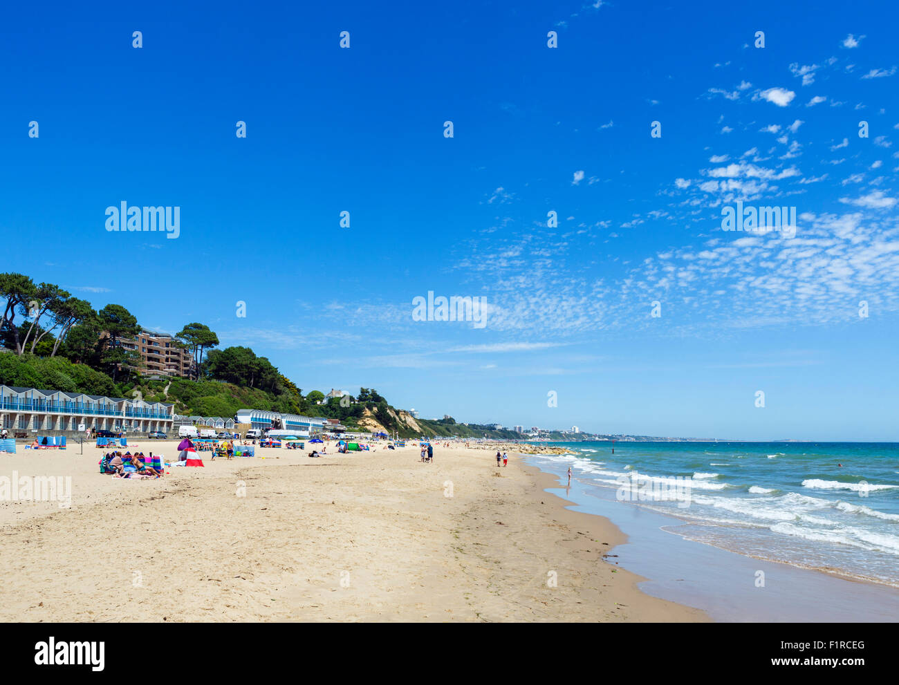 Branksome spiaggia tra Poole e Bournemouth Dorset, England, Regno Unito Foto Stock