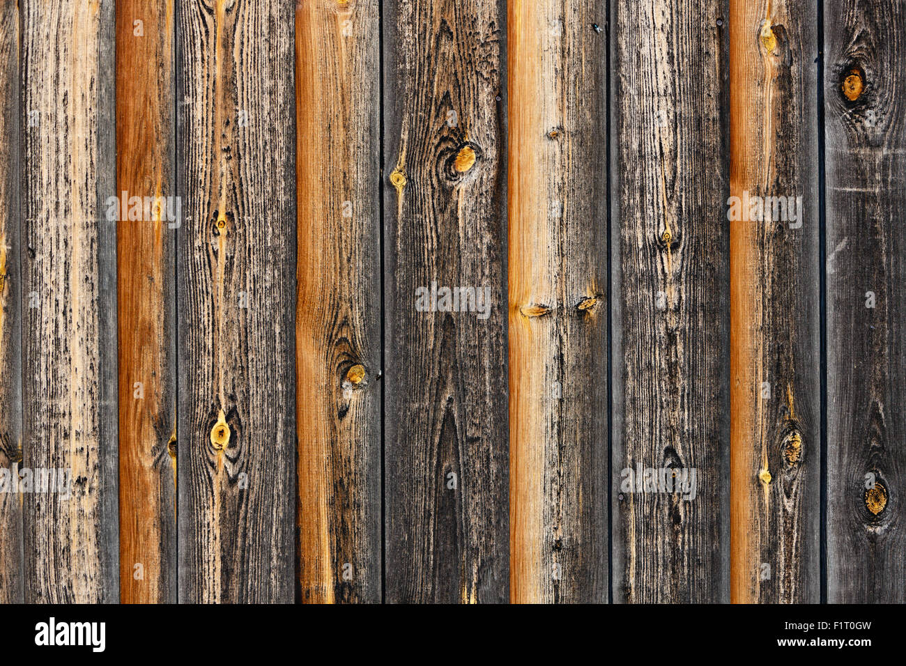 Il vecchio fienile parete in legno Texture di sfondo Foto Stock