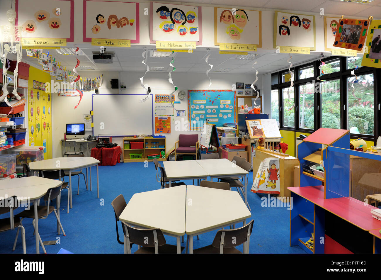 Vuoto scuola kindergarten classroom Foto Stock