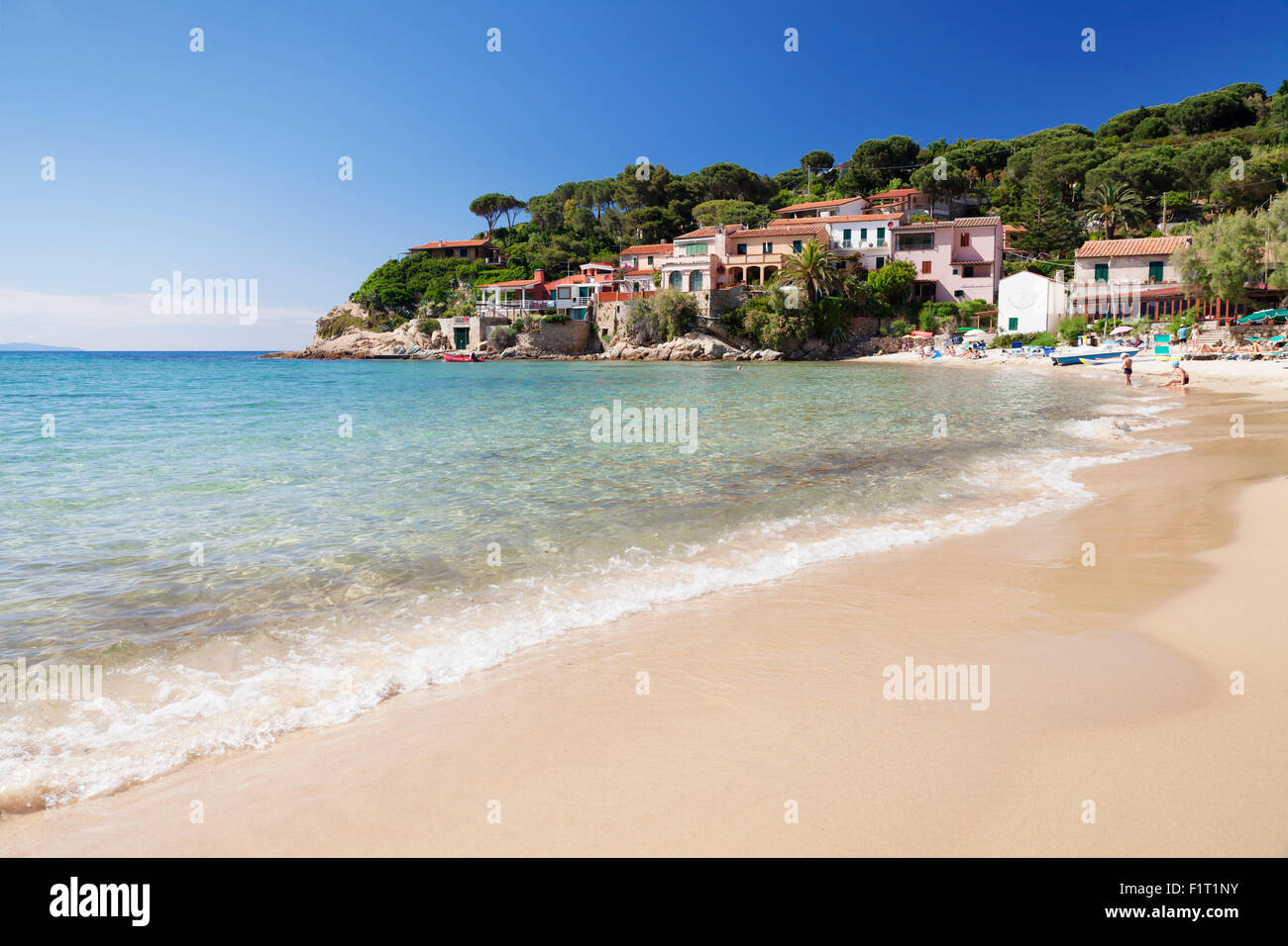 Spiaggia di Scaglieri Bay, Isola d'Elba, Provincia di Livorno, Toscana, Italia, Europa Foto Stock