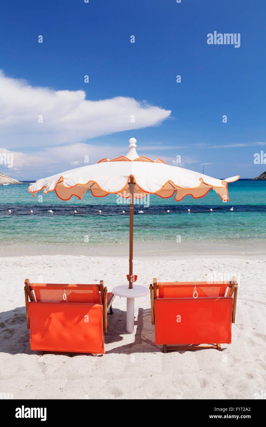 Spiaggia di Fetovaia, Isola d'Elba, Provincia di Livorno, Toscana, Italia, Europa Foto Stock