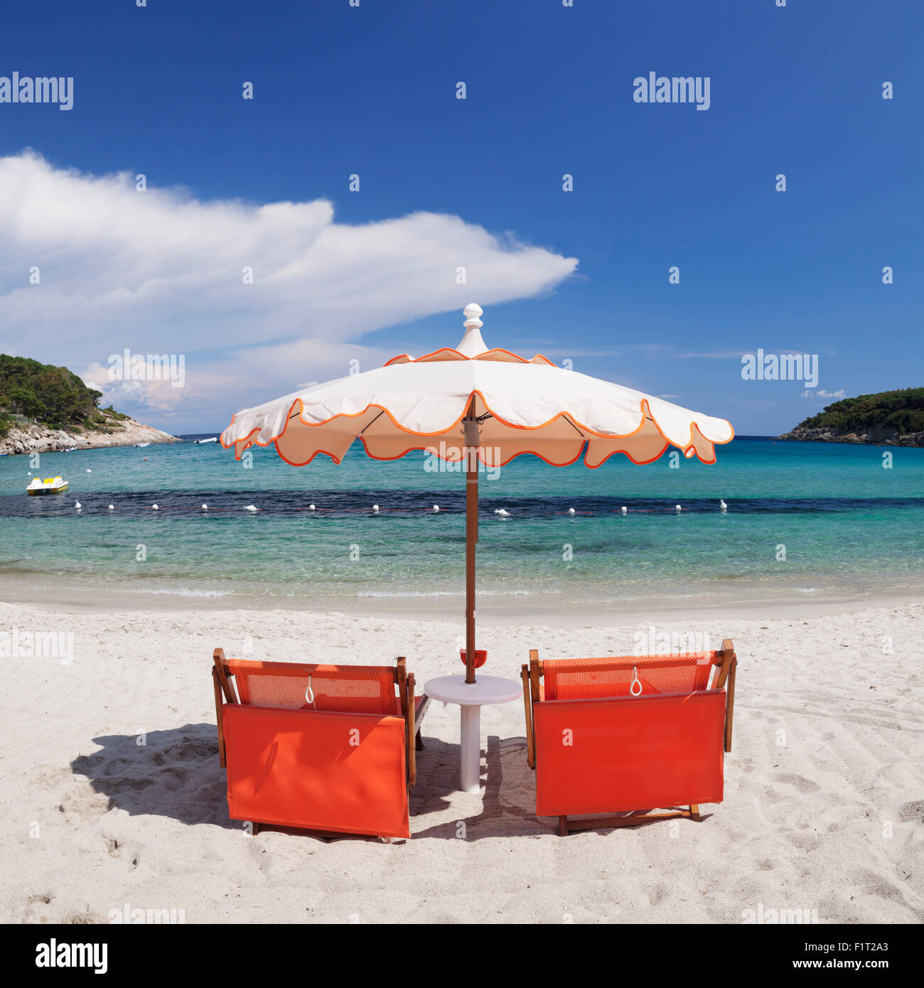 Spiaggia di Fetovaia, Isola d'Elba, Provincia di Livorno, Toscana, Italia, Europa Foto Stock