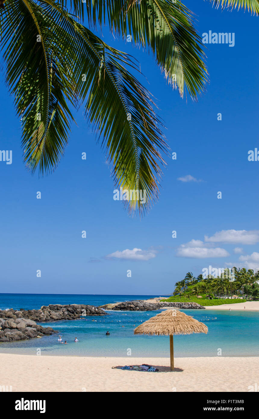 Ko Olina Beach, costa ovest, Oahu, Hawaii, Stati Uniti d'America, il Pacifico Foto Stock