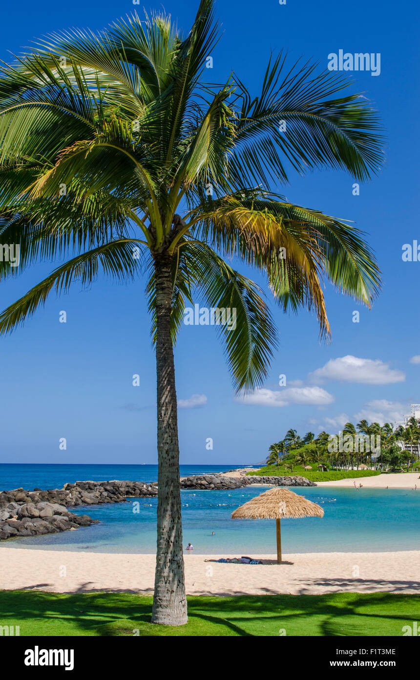 Ko Olina Beach, costa ovest, Oahu, Hawaii, Stati Uniti d'America, il Pacifico Foto Stock