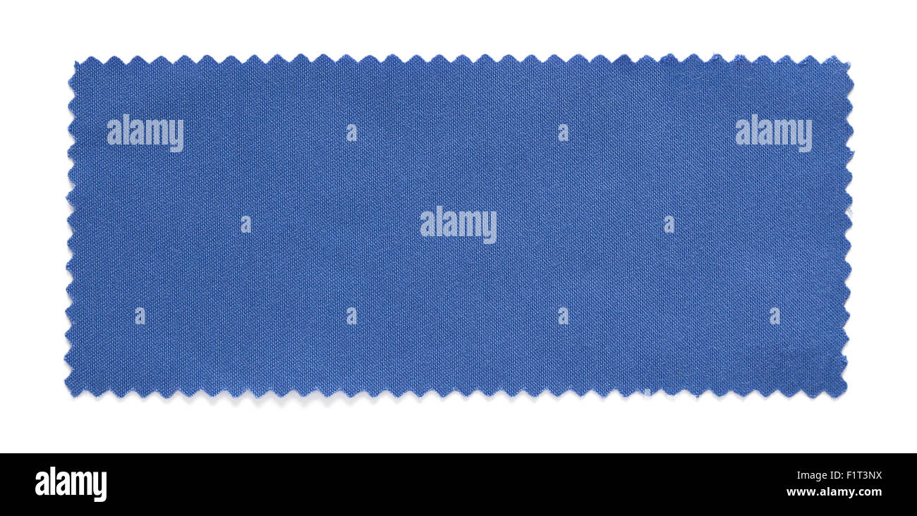 Tessuto blu swatch campioni isolati su sfondo bianco Foto Stock