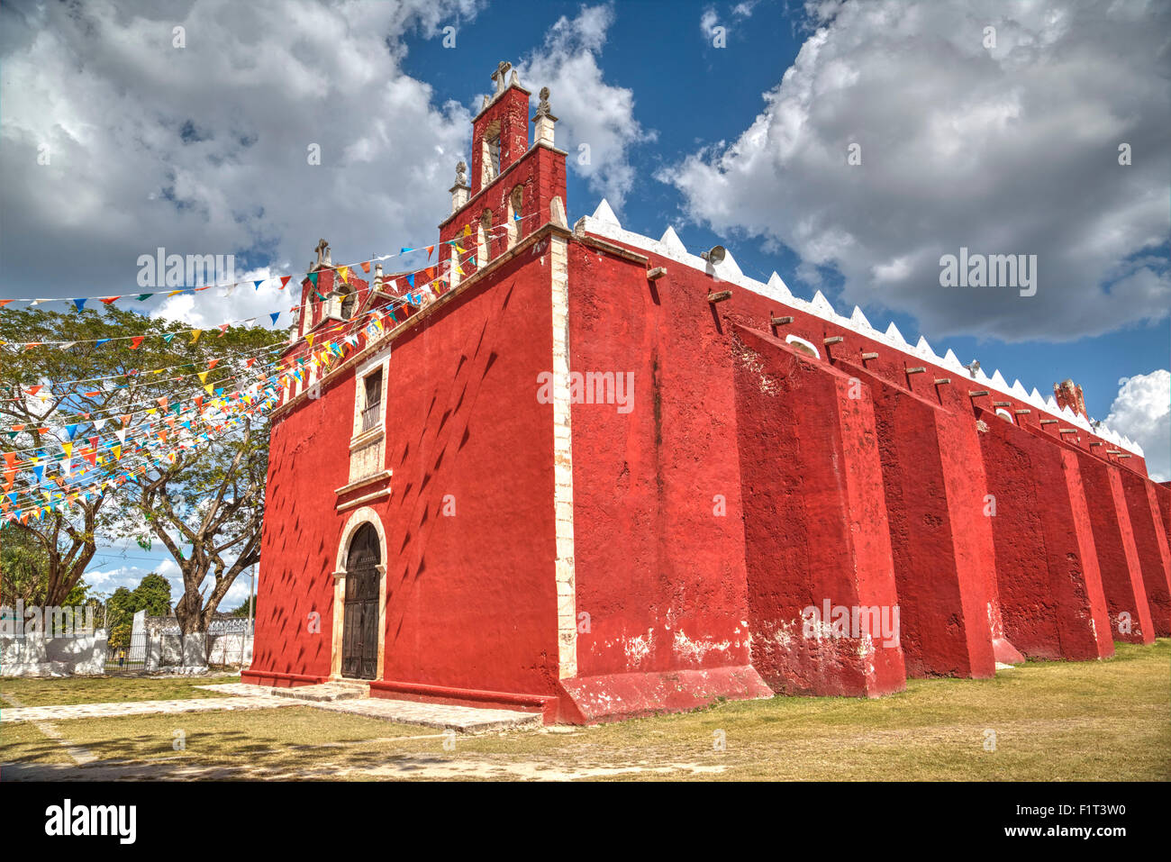 Teabo Convento dei Santi Pietro e Paolo, costruita nel tardo XVII secolo, Route dei conventi, Yucatan, Messico, America del Nord Foto Stock