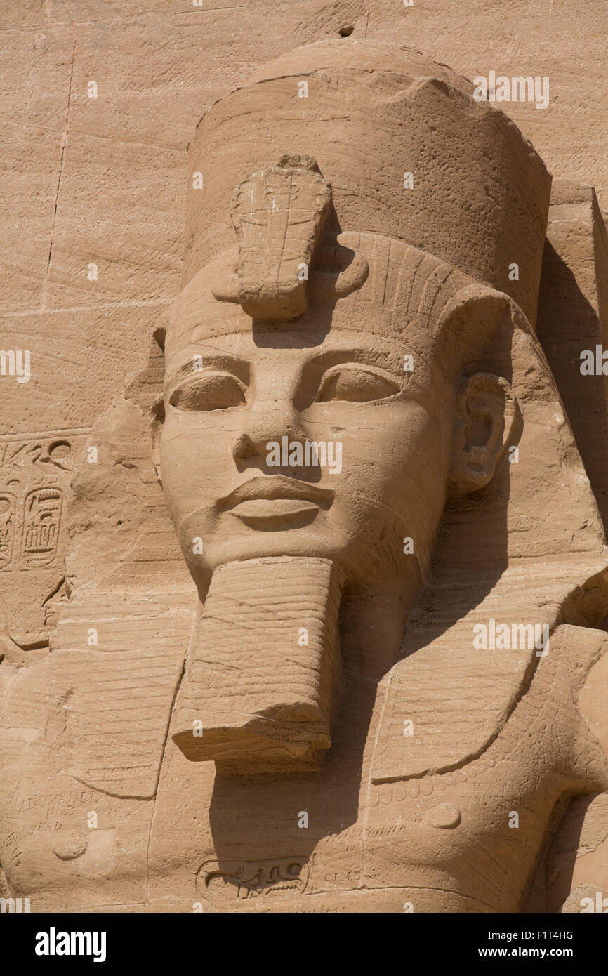 Ramses II, Sun tempio di Abu Simbel, Sito Patrimonio Mondiale dell'UNESCO, Egitto, Africa Settentrionale, Africa Foto Stock