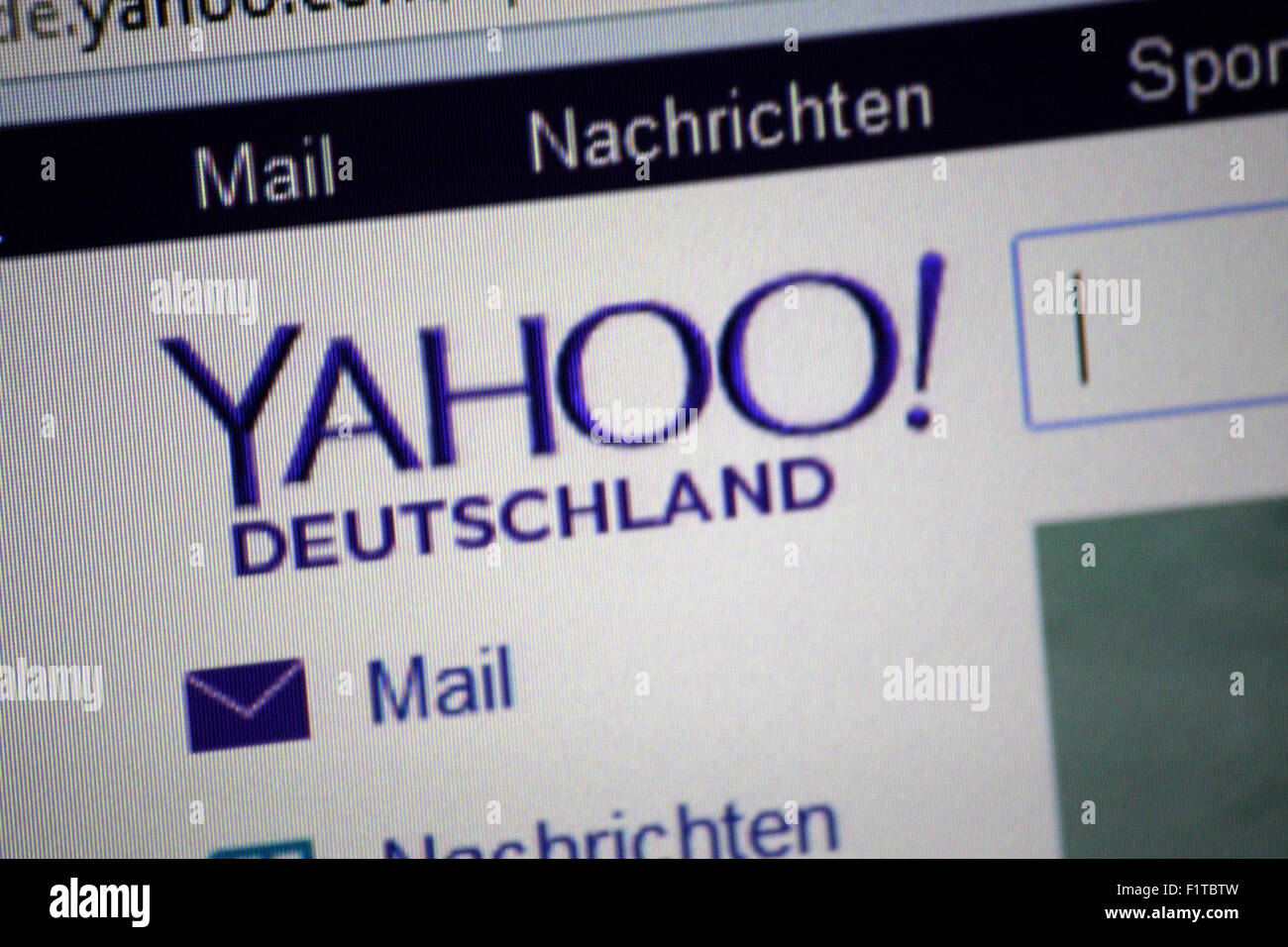 Sito web der Suchmaschine "Yahoo", novembre 2013, Berlino. Foto Stock