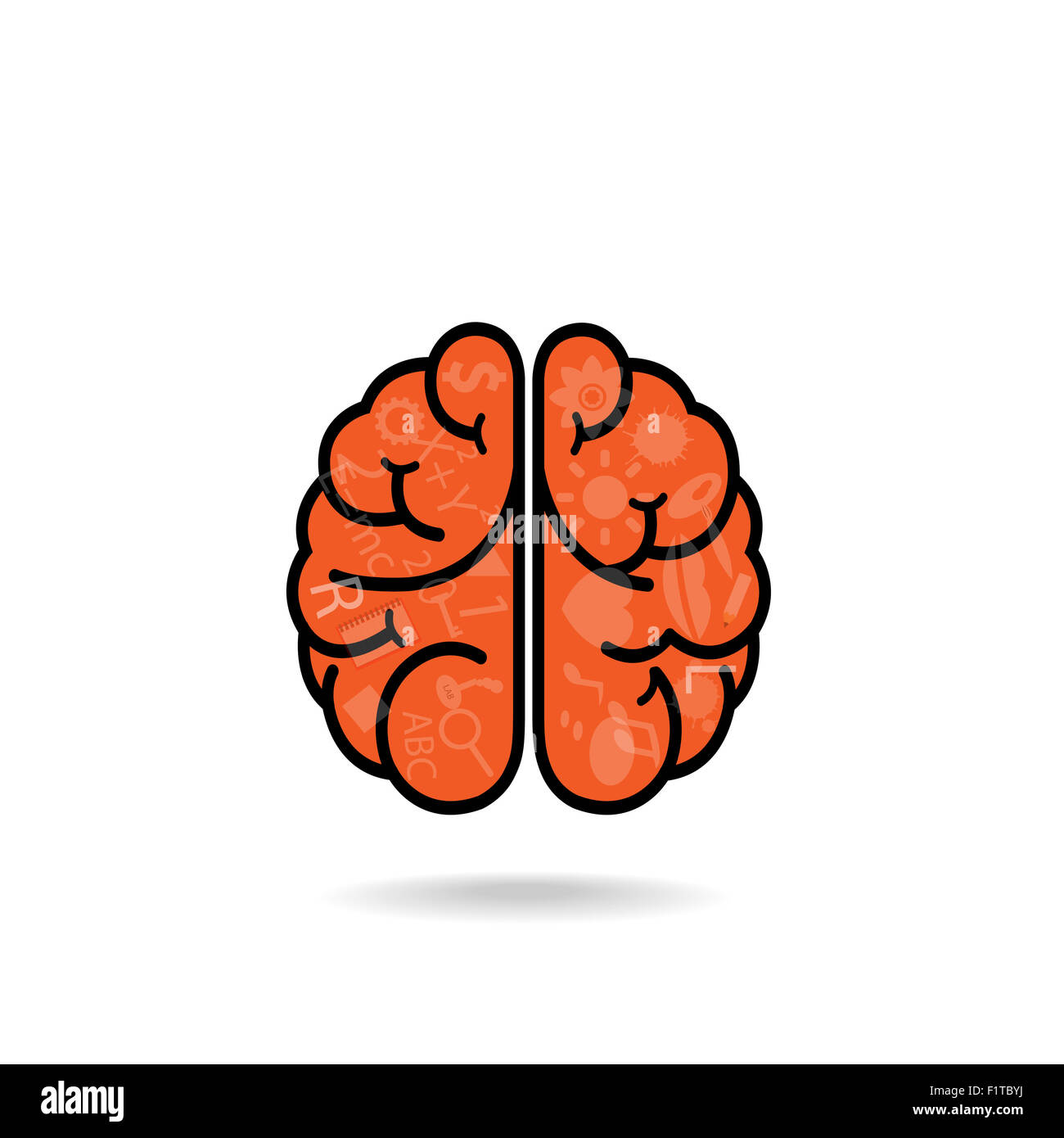 Creative cervello sinistro e cervello destro Idea concept design di sfondo per creare poster flyer brochure coperchio ,idea di business Foto Stock