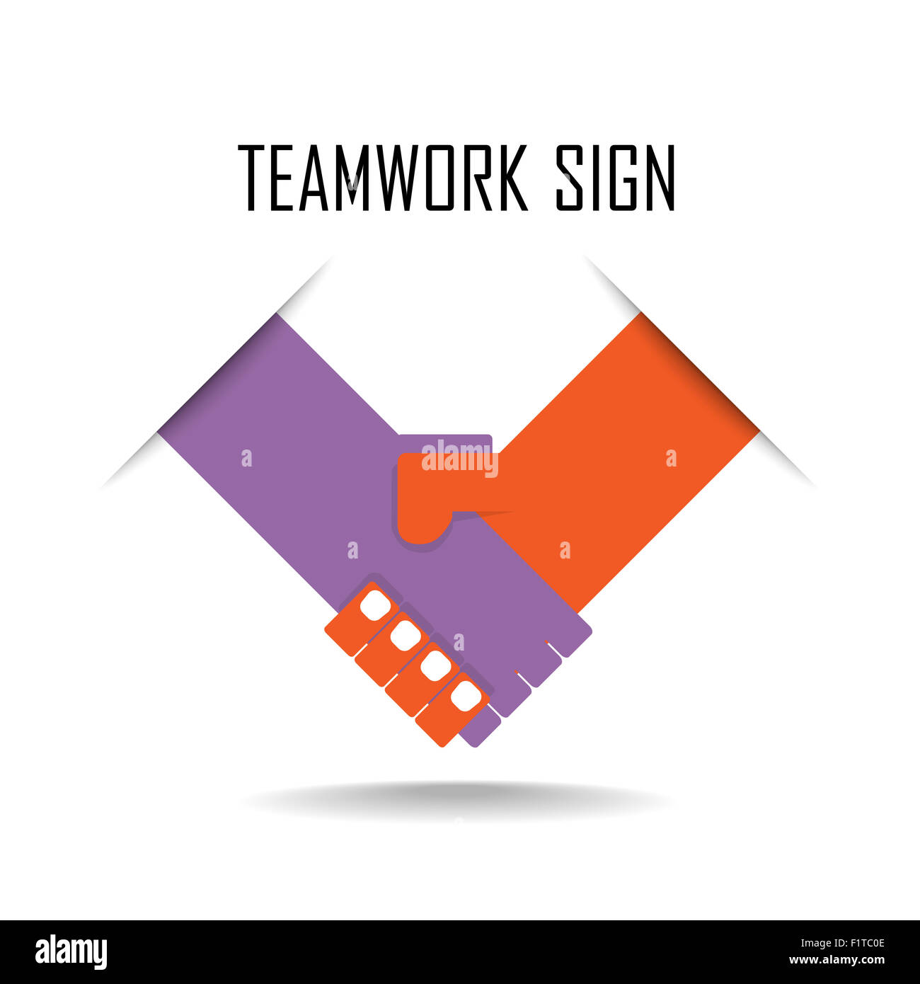 Handshake segno astratto modello di disegno. Business concetto creativo. Trattare, contratto, team, cooperazione icona di simbolo Foto Stock