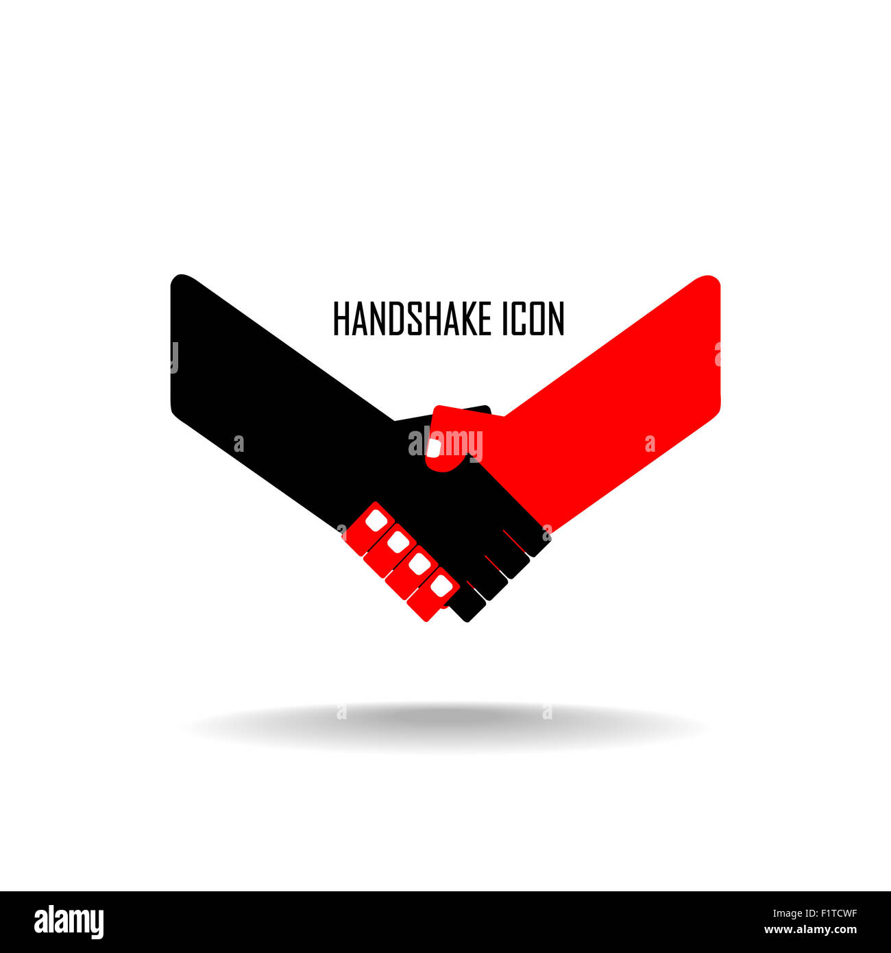 Handshake segno astratto modello di disegno. Business concetto creativo. Trattare, contratto, team, cooperazione icona di simbolo Foto Stock