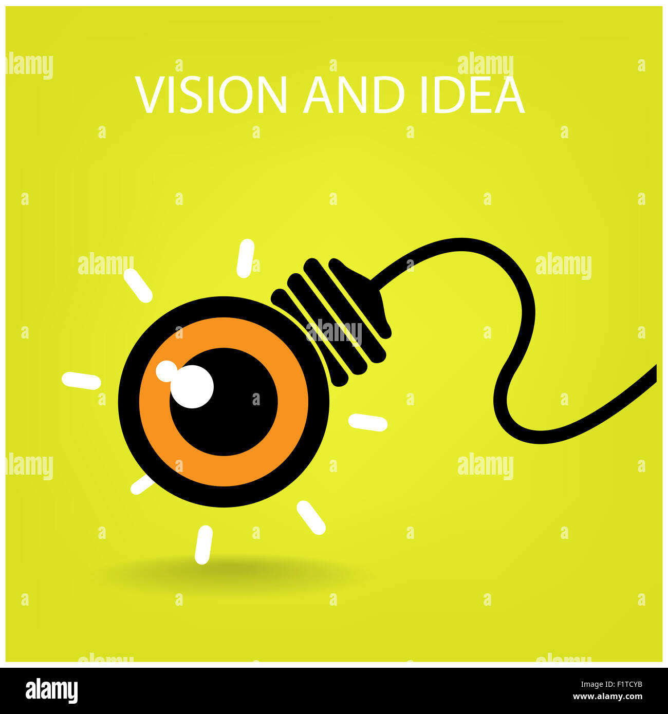 Visione e idee segno,icona occhio,spia simbolo della lampadina ,concetto aziendale. Foto Stock