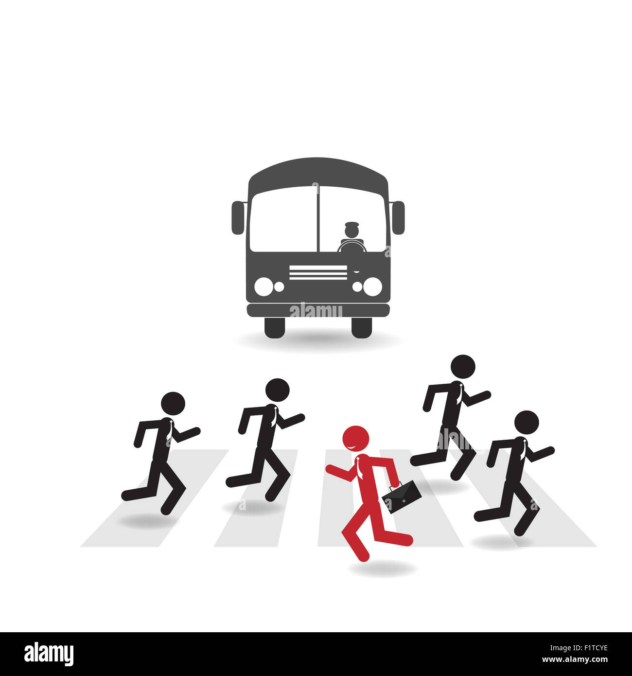 Pensare in modo diverso, stare fuori dalla folla,effettuare una diversa. Foto Stock