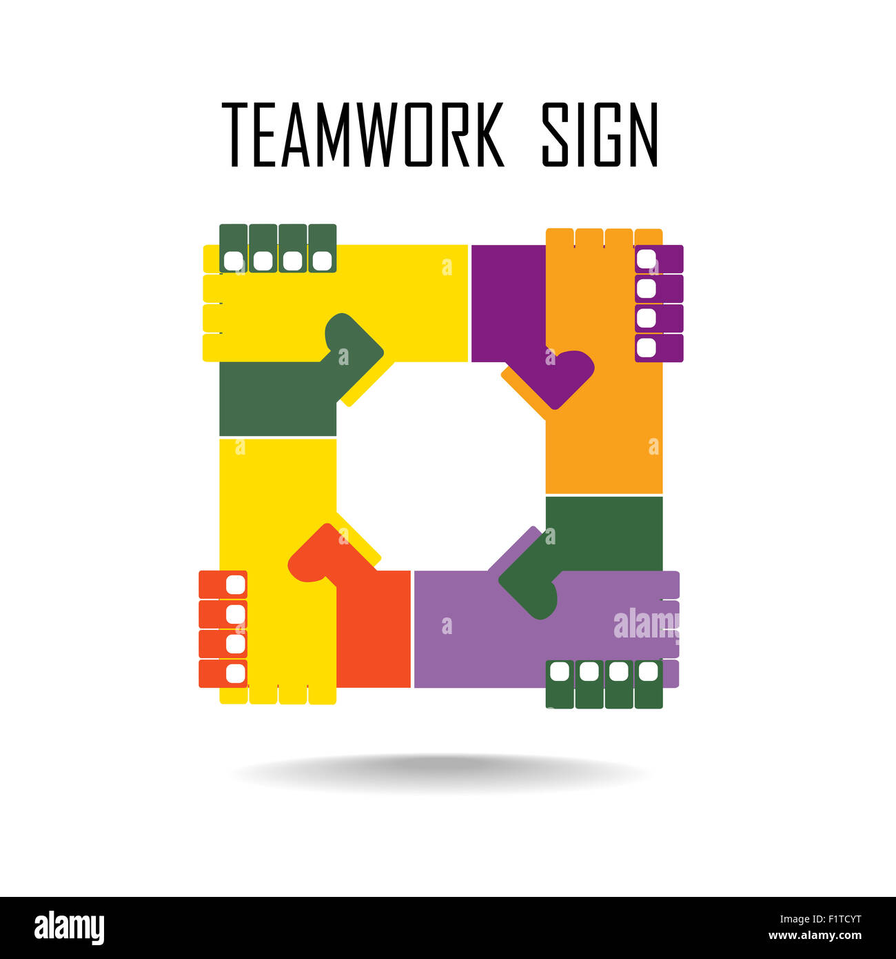 Abstract di handshake logo design modello. Business concetto creativo. Trattare, contratto, team, cooperazione icona di simbolo Foto Stock