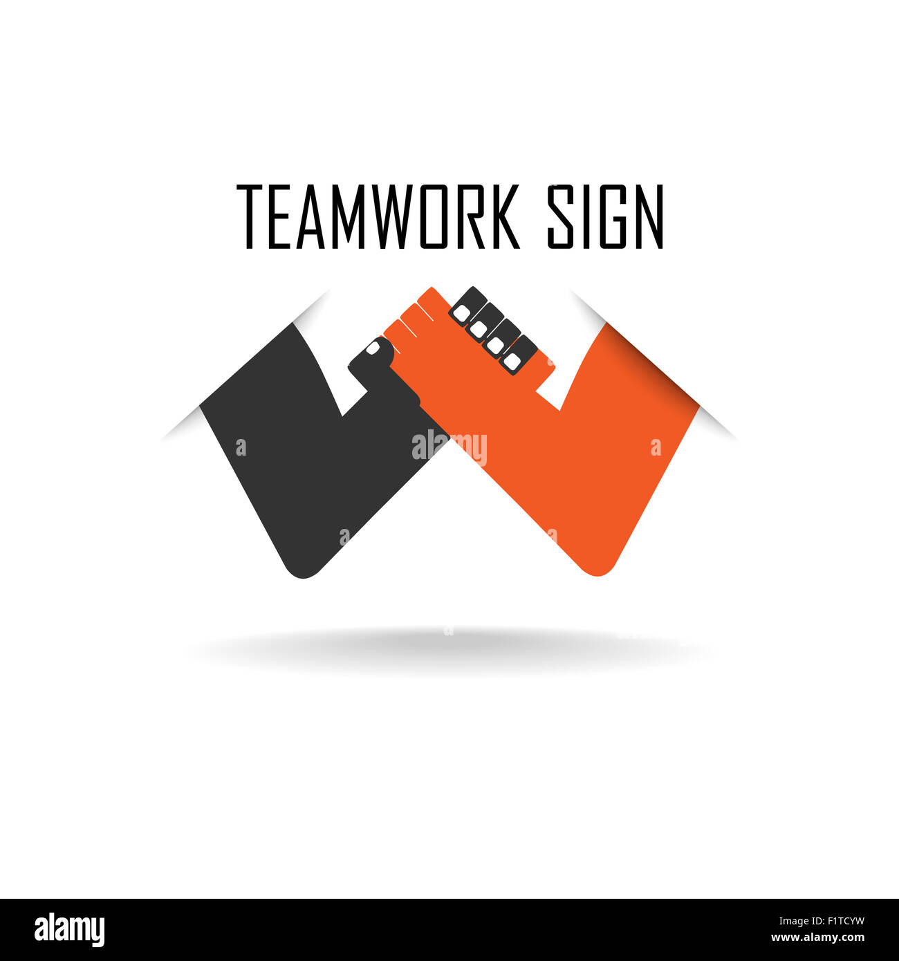 Handshake segno astratto modello di disegno. Business concetto creativo. Trattare, contratto, team, cooperazione icona di simbolo Foto Stock