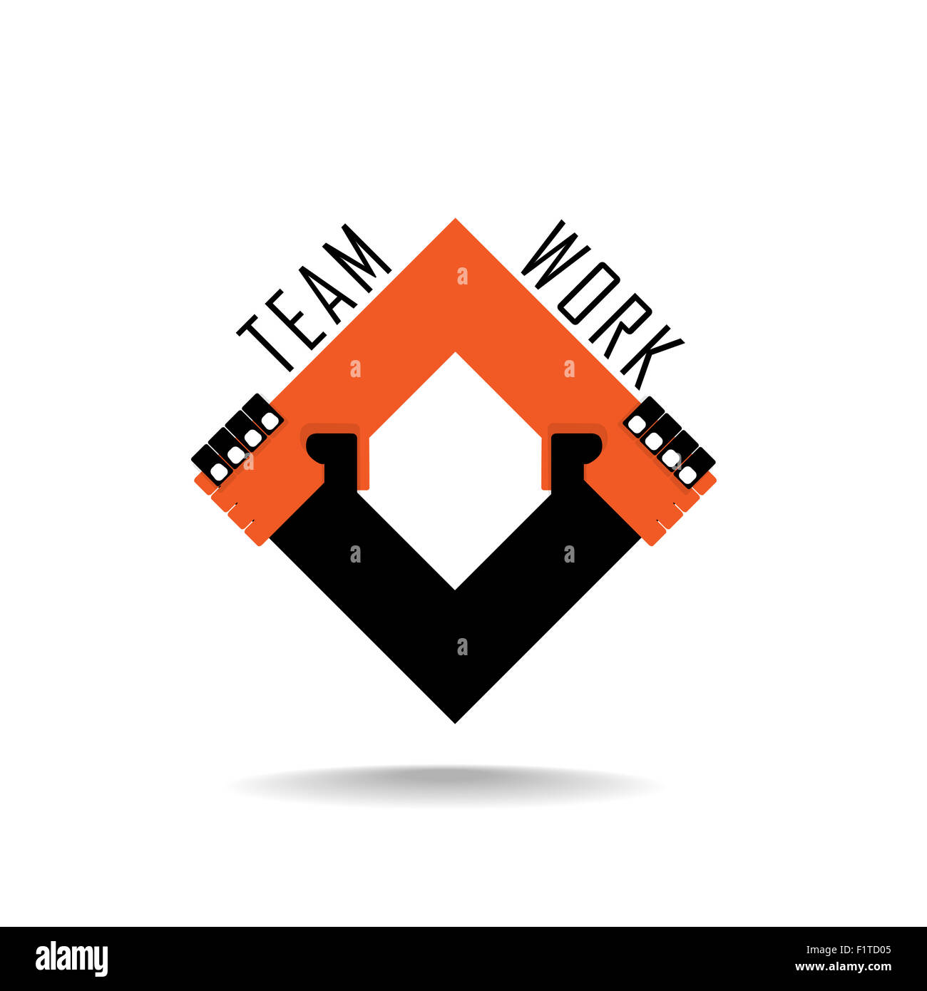 Handshake segno astratto modello di disegno. Business concetto creativo. Trattare, contratto, team, cooperazione icona di simbolo Foto Stock