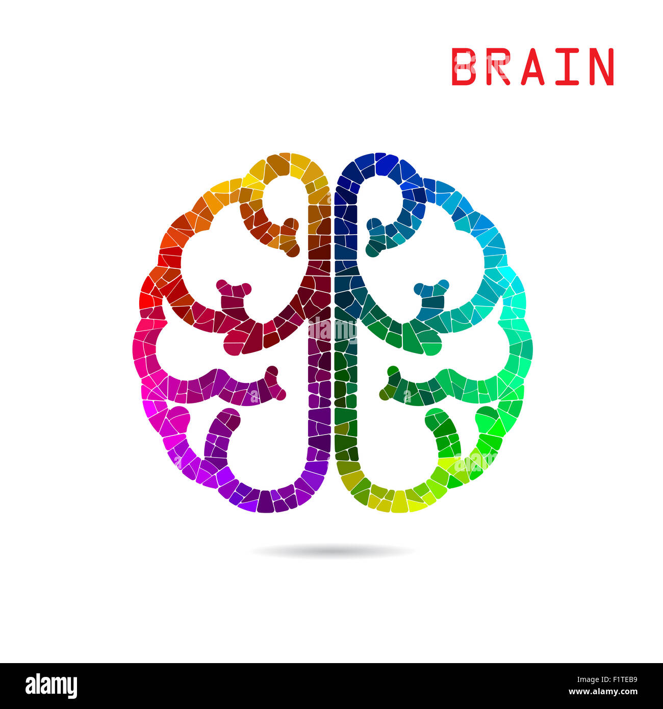 Creative colorato cervello sinistro e cervello destro Idea concetto dello sfondo. Foto Stock