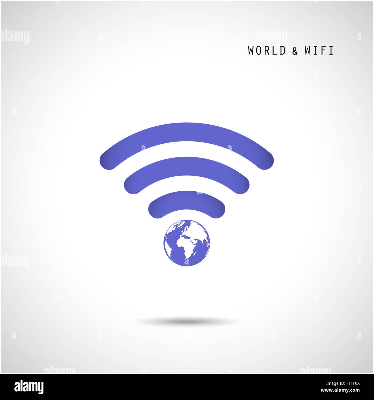 Forma del globo e accesso wifi. Istruzione e della tecnologia e business dello sfondo. Foto Stock