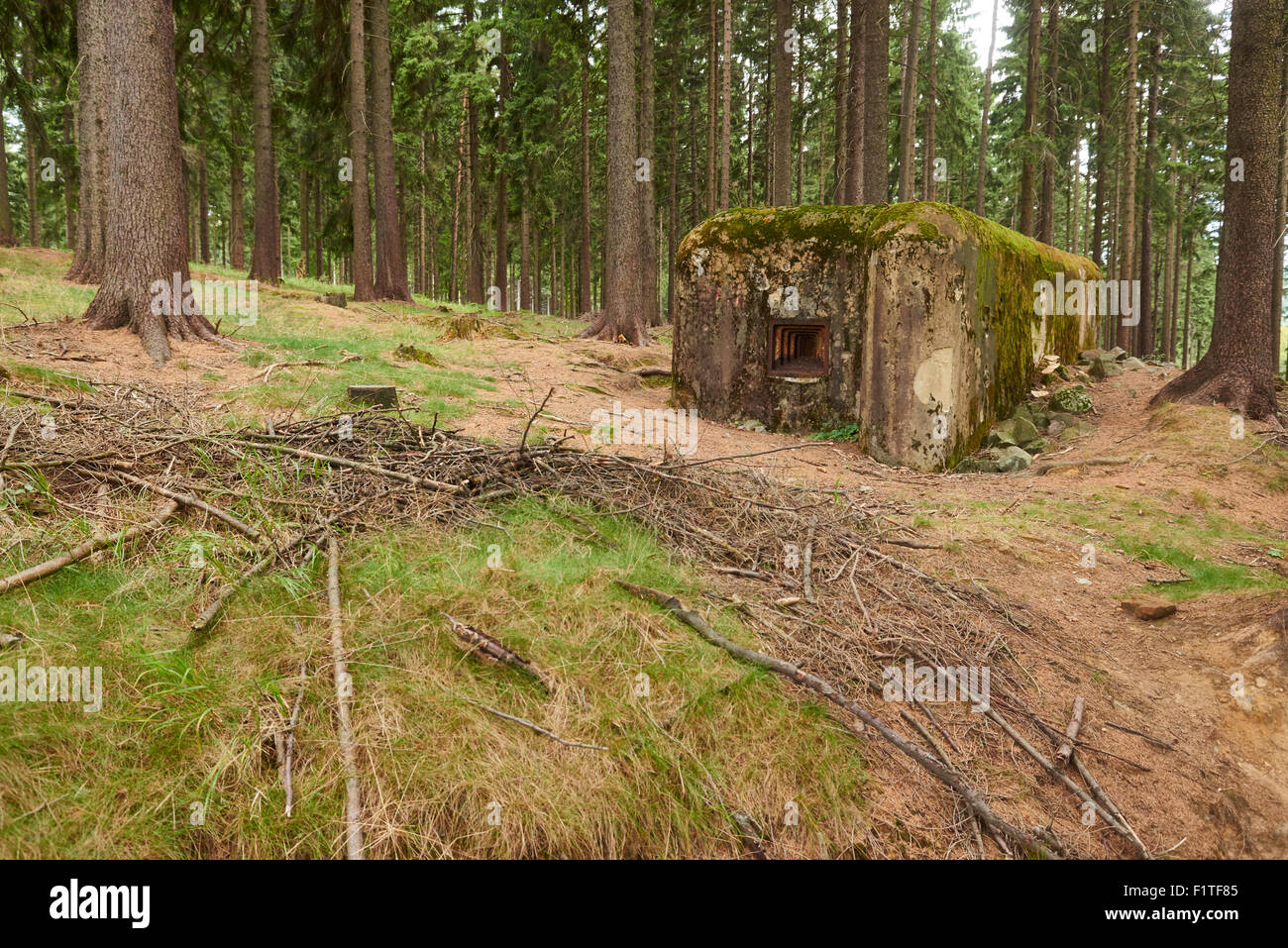 Ropik bunker - Cecoslovacchia - Germania Confine fortificazioni Foto Stock