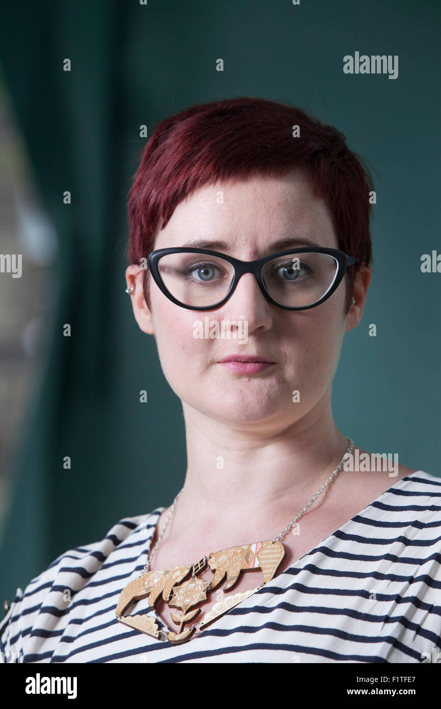 Kirsty Logan, il premiato scrittore scozzese, al Edinburgh International Book Festival 2015. Edimburgo, Scozia. Il 18 agosto 2015 Foto Stock
